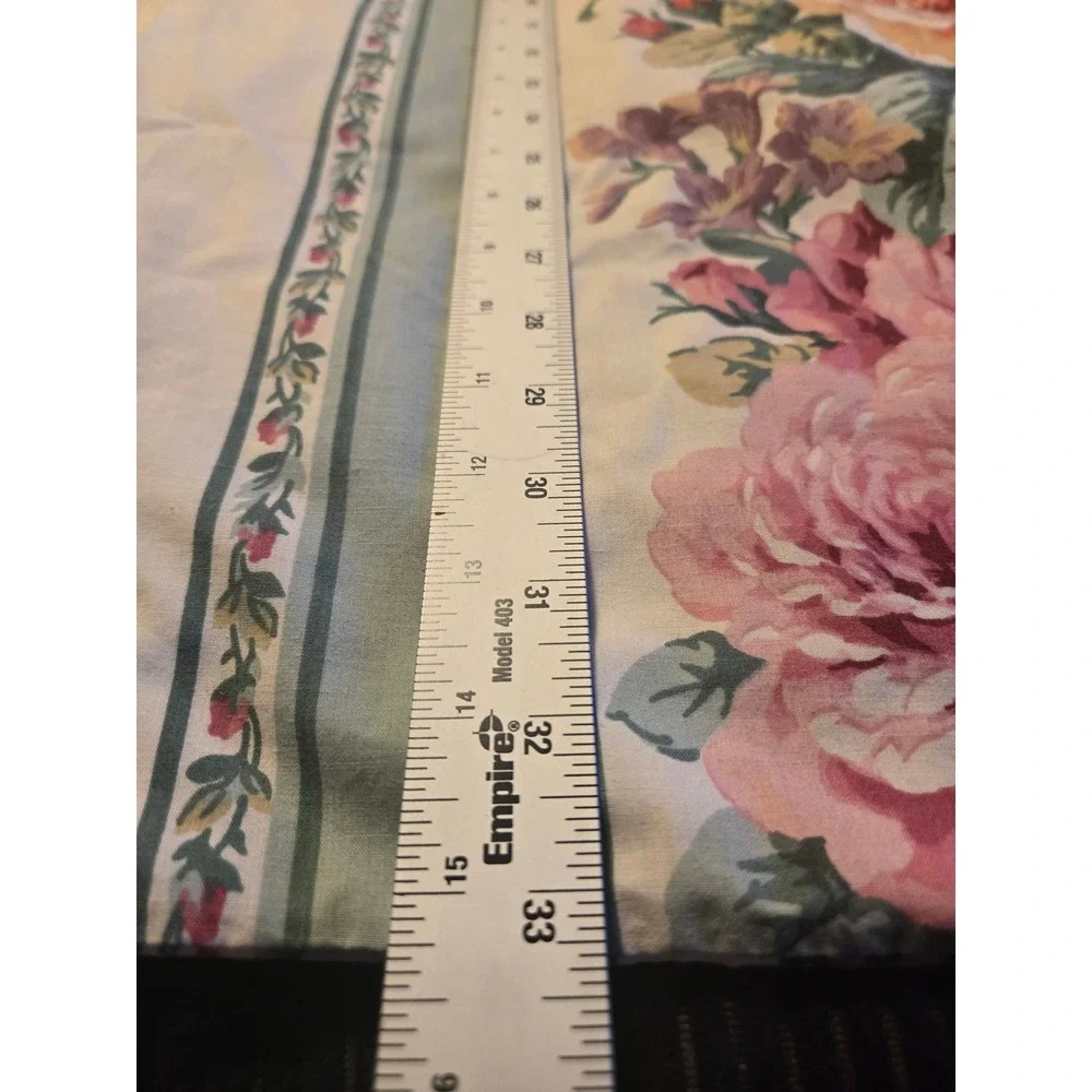 Vintage 1988 Martha Stewart Cannon Mills Floral Queen Pillowcase Set Scalloped